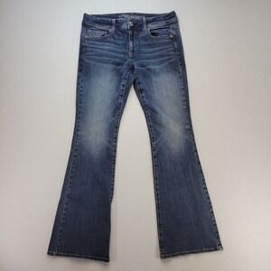 American Eagle Jeans Womens 10 Kick Boot Low Rise Dark Wash Stretch Denim